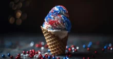 red white and blue ice cream
